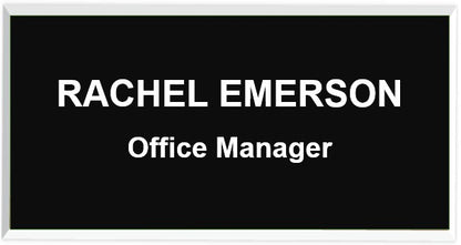 1-1/2" x 3" Name Badge Square Corners /Beveled Edge with Magnet backer