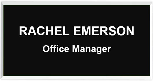 1-1/2" x 3" Name Badge Square Corners /Beveled Edge with Magnet backer