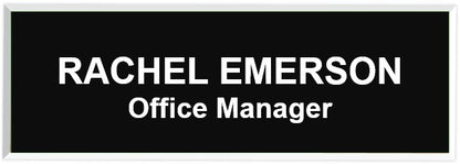 1" x 3" Name Badge Square Corners /Beveled Edge with Magnet backer