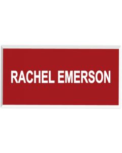 1.5 x 3 Name Badge Square Corners Beveled Edge Pin Backer 2 Lines